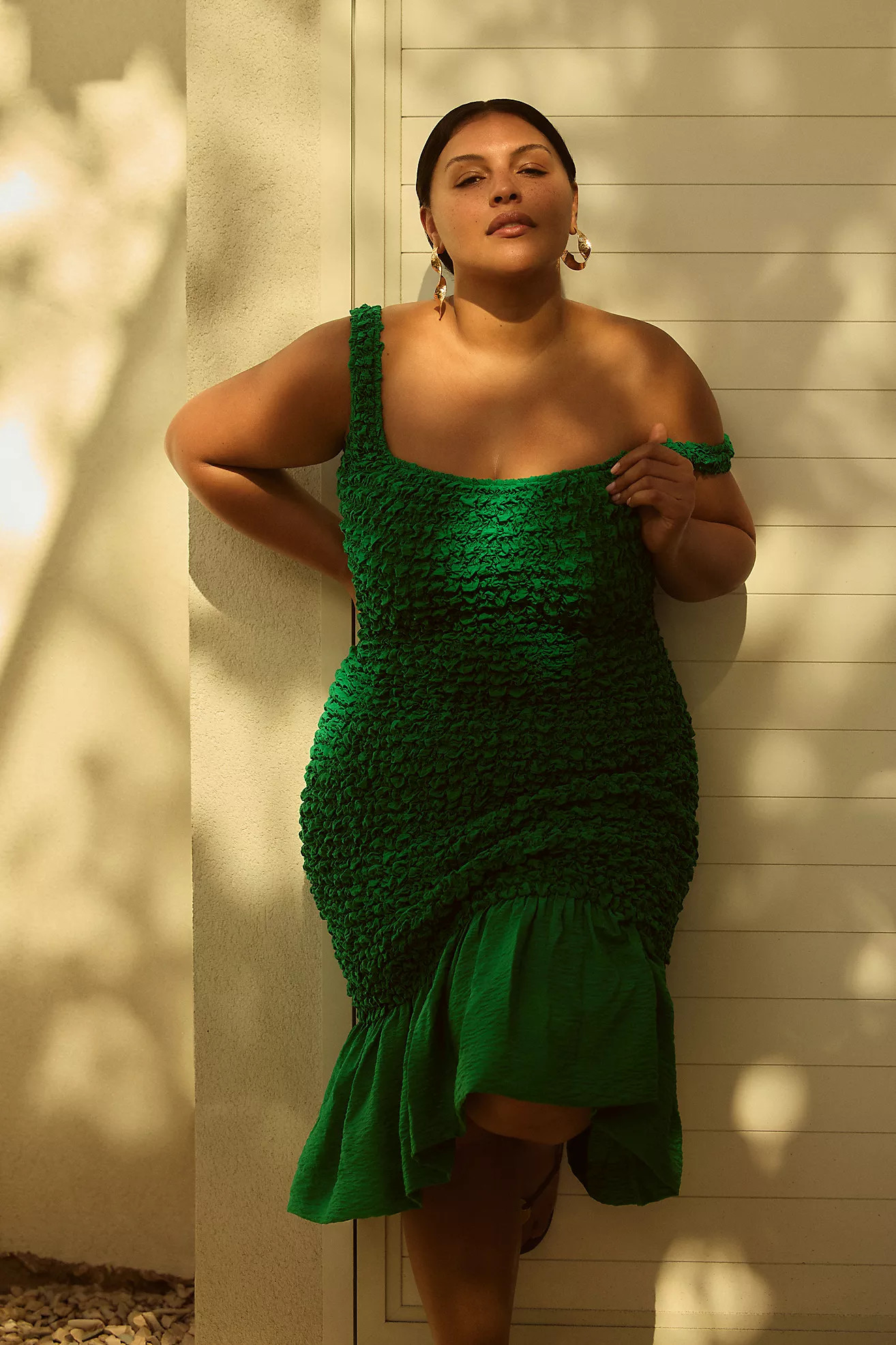 By Anthropologie Square-Neck Pebble Smocked Dress | Anthropologie (US)