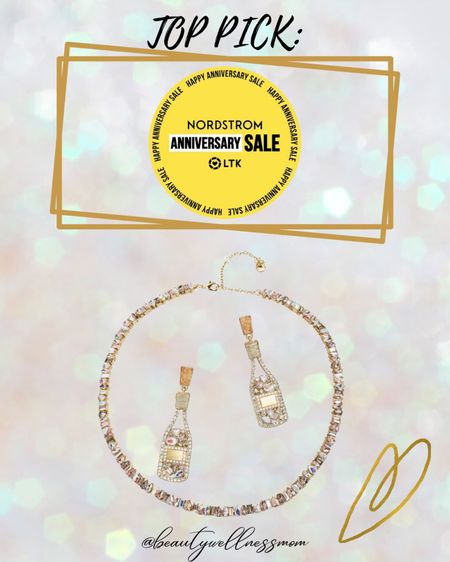 Just in love with this set!
BaubleBar 
Champagne Bottle Drop Earrings 
Crystal necklace

#LTKxNSale #LTKunder50 #LTKFind