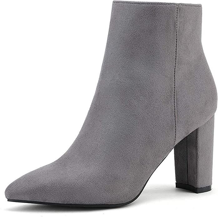 Amazon.com | DREAM PAIRS Women's Chunky High Heel Ankle Booties | Ankle & Bootie | Amazon (US)