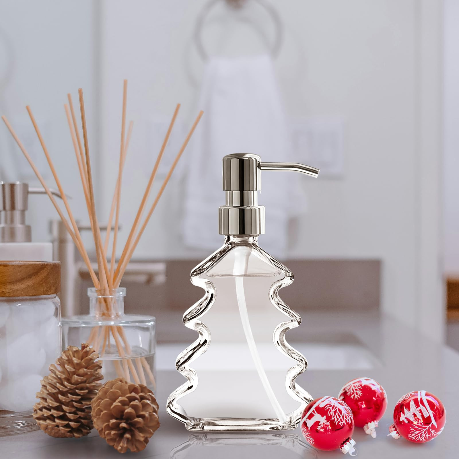 Clear Glass Soap Dispenser 2PCS, Hand Dish Soap Dispenser with Pump for Bathroom, Kitchen Sink, St. Patrick's & Easter Spring Home Decor | Amazon (US)