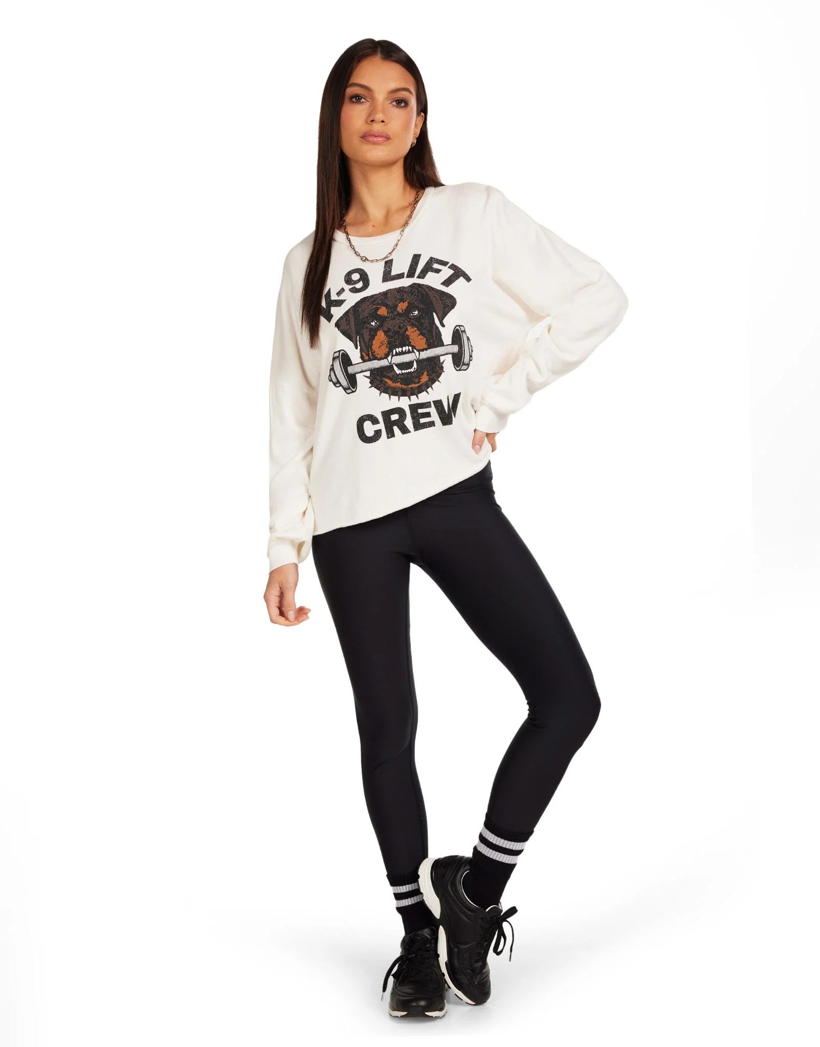 K-9 Lift Crew Cropped Pullover in Milk | Zyla by Lauren Moshi | Lauren Moshi