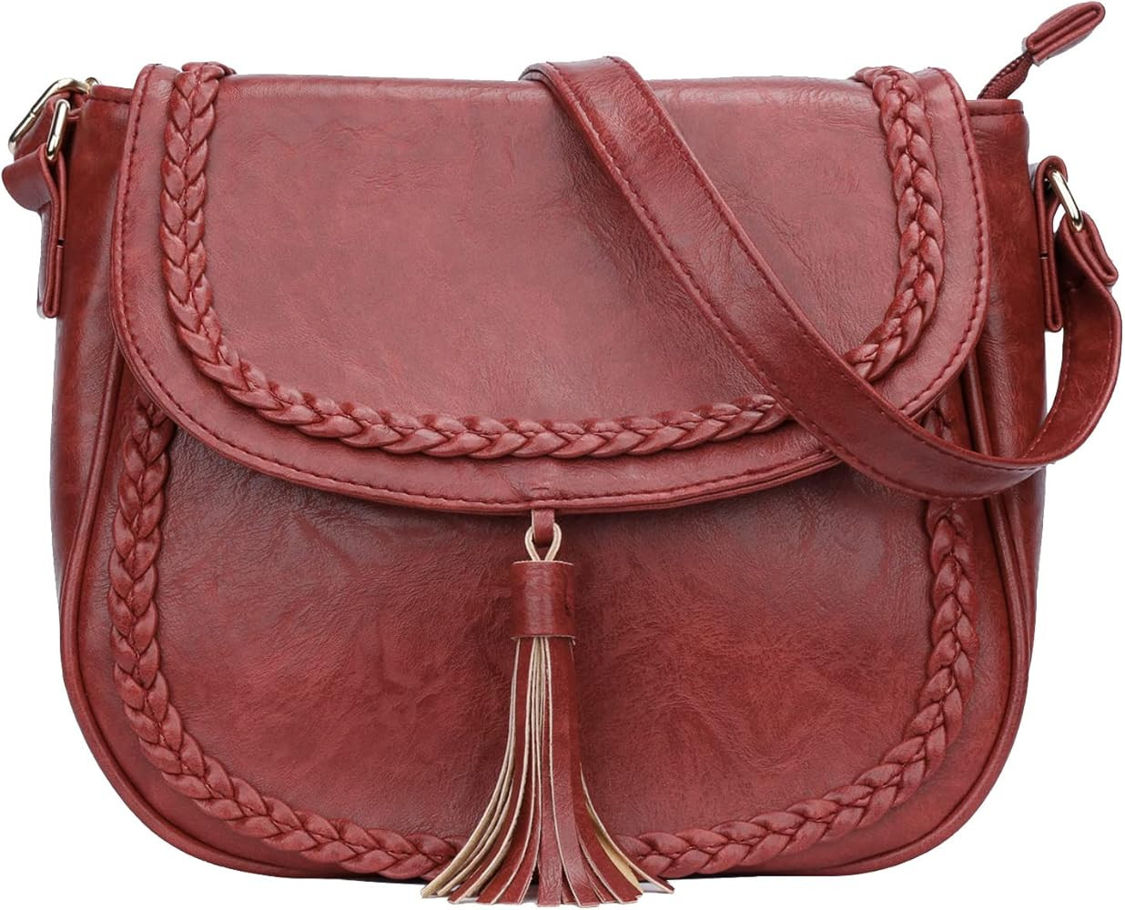 KKXIU Casual Flap Saddle Crossbody Bags for Women Purses and Handbags with Tassel | Amazon (US)