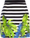 Click for more info about Black stripe palm leaf print mini skirt