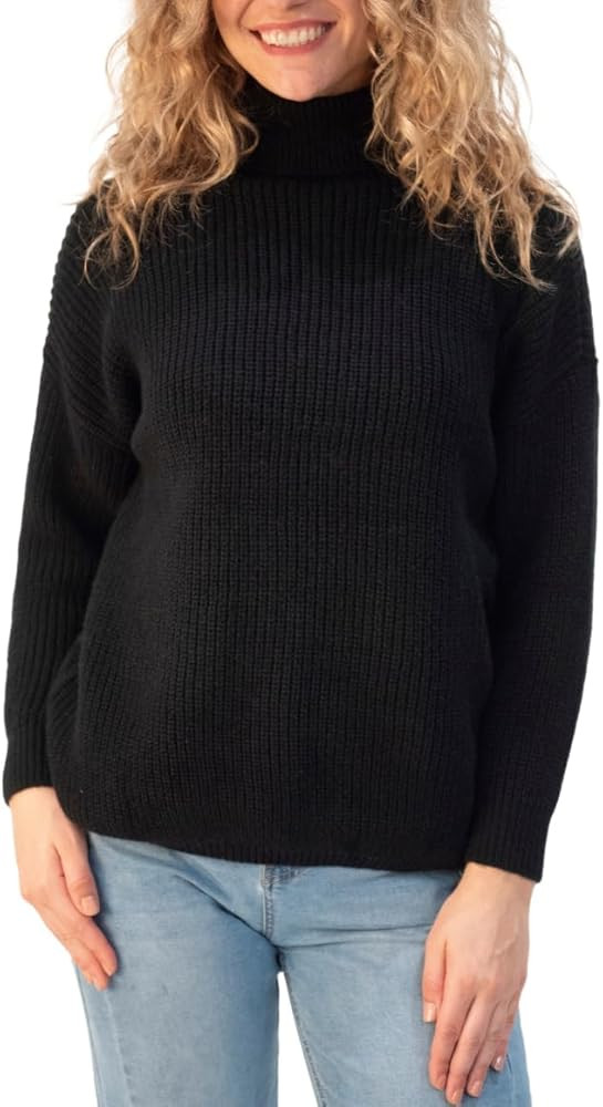 Back From Bali Womens High Turtleneck Sweater Oversized Slouchy Drop Shoulder Long Sleeves | Amazon (US)