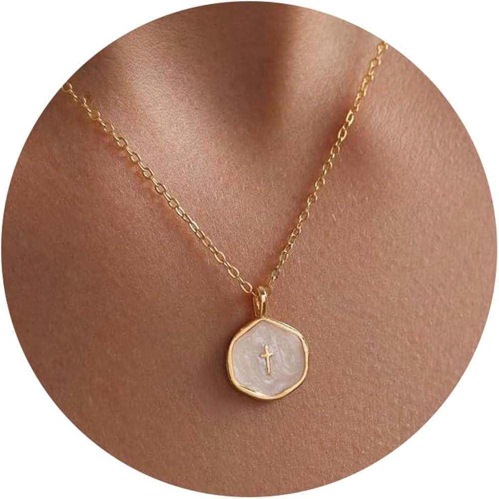 CHESKY Cross/Haert Necklace for Women Trendy, Dainty 14K Gold Plated Cross/Heart Pendant Necklace... | Amazon (US)
