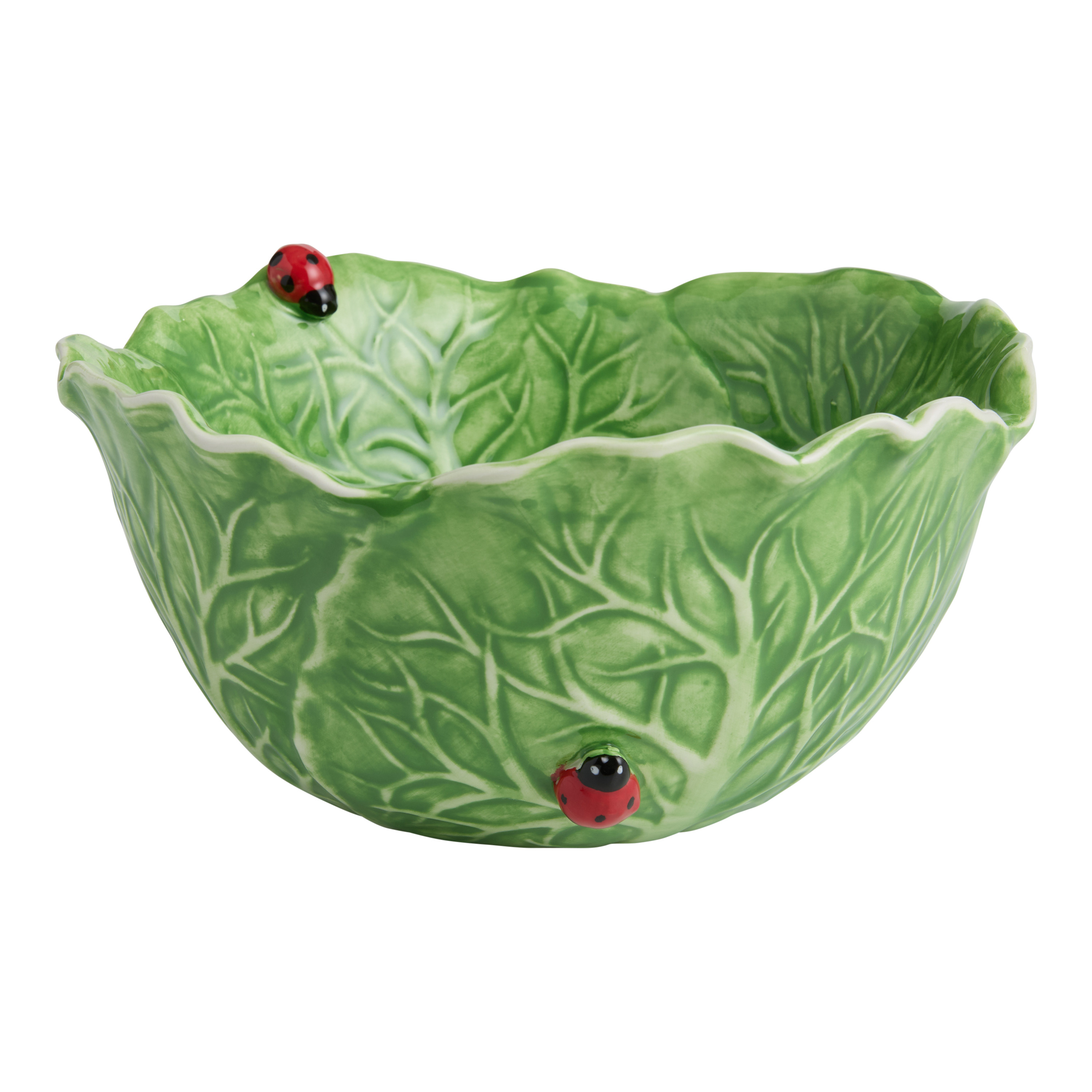 Green Cabbage Hand Painted Figural Serving Bowl | World Market