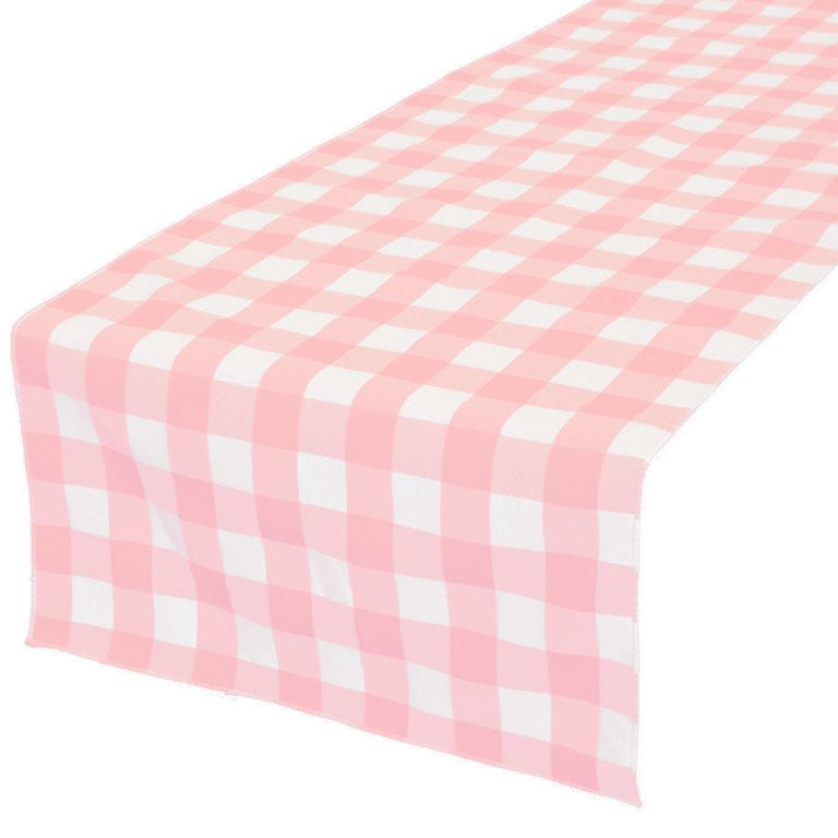 Poplin Table Runner Gingham Checkered Pink | Walmart (US)