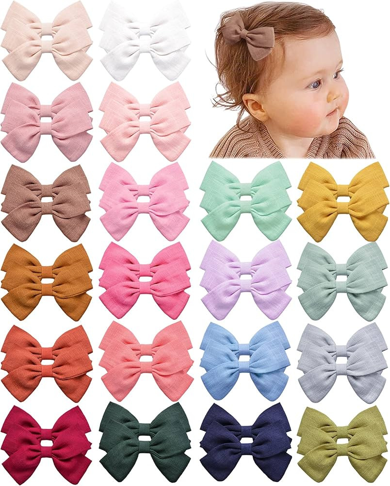 Prohouse 40 PCS Baby Girls Hair Clips Fully Lined Non Slip For Infant Fine Hair Bows Barrettes fo... | Amazon (US)