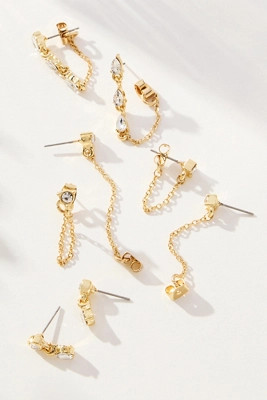 Drippy Crystal Drop Earrings, Set of 4 | Anthropologie (US)
