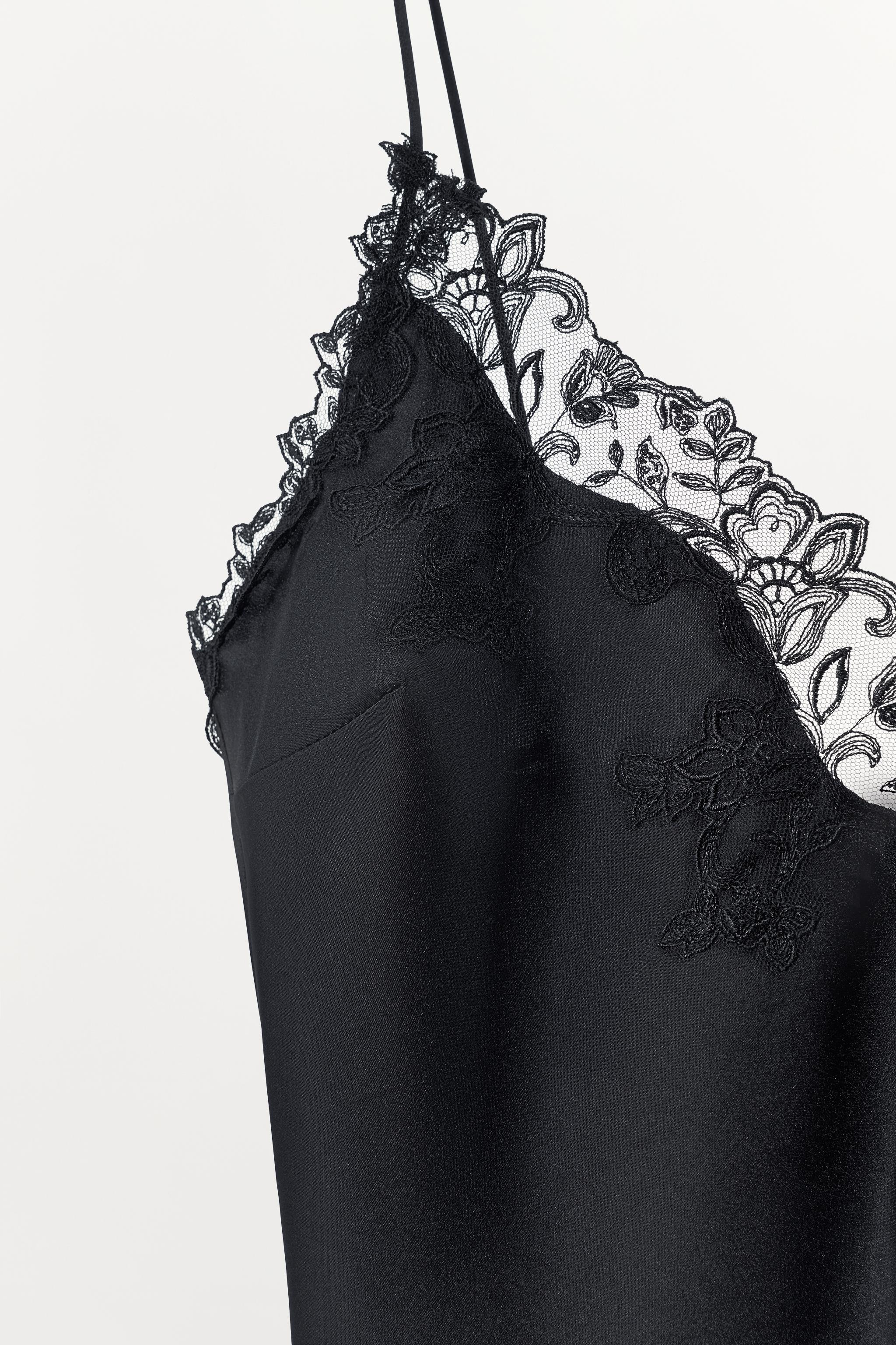 SATIN TOP WITH LACE STRAPS | Zara UK