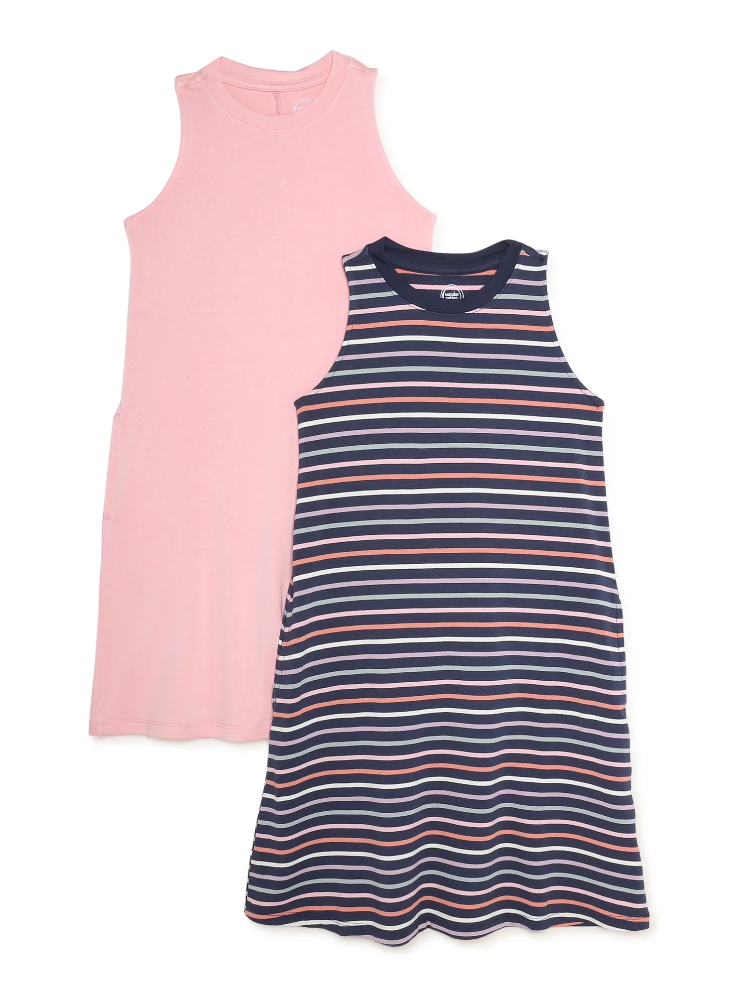 Wonder Nation Girls 2PK Sleeveless Swing Dress, Sizes 4-18 & Plus | Walmart (US)