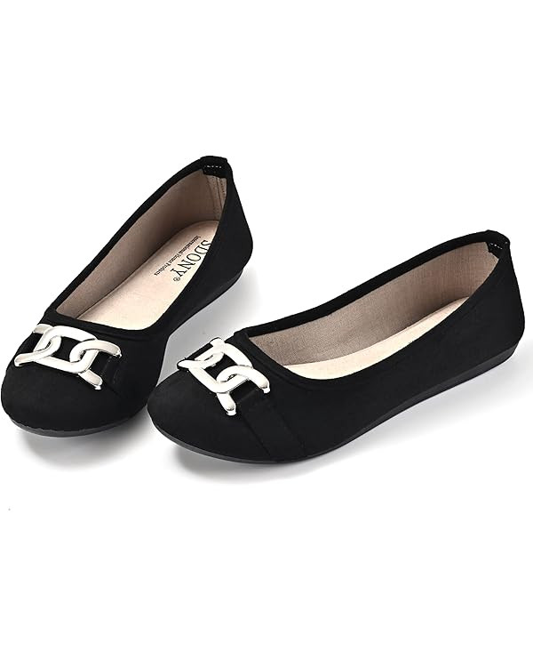 SDONY Women's Ballet Shoes, Comfortable Slip on Casual Flat Shoes for Walking, Driving, Dressy | Amazon (US)