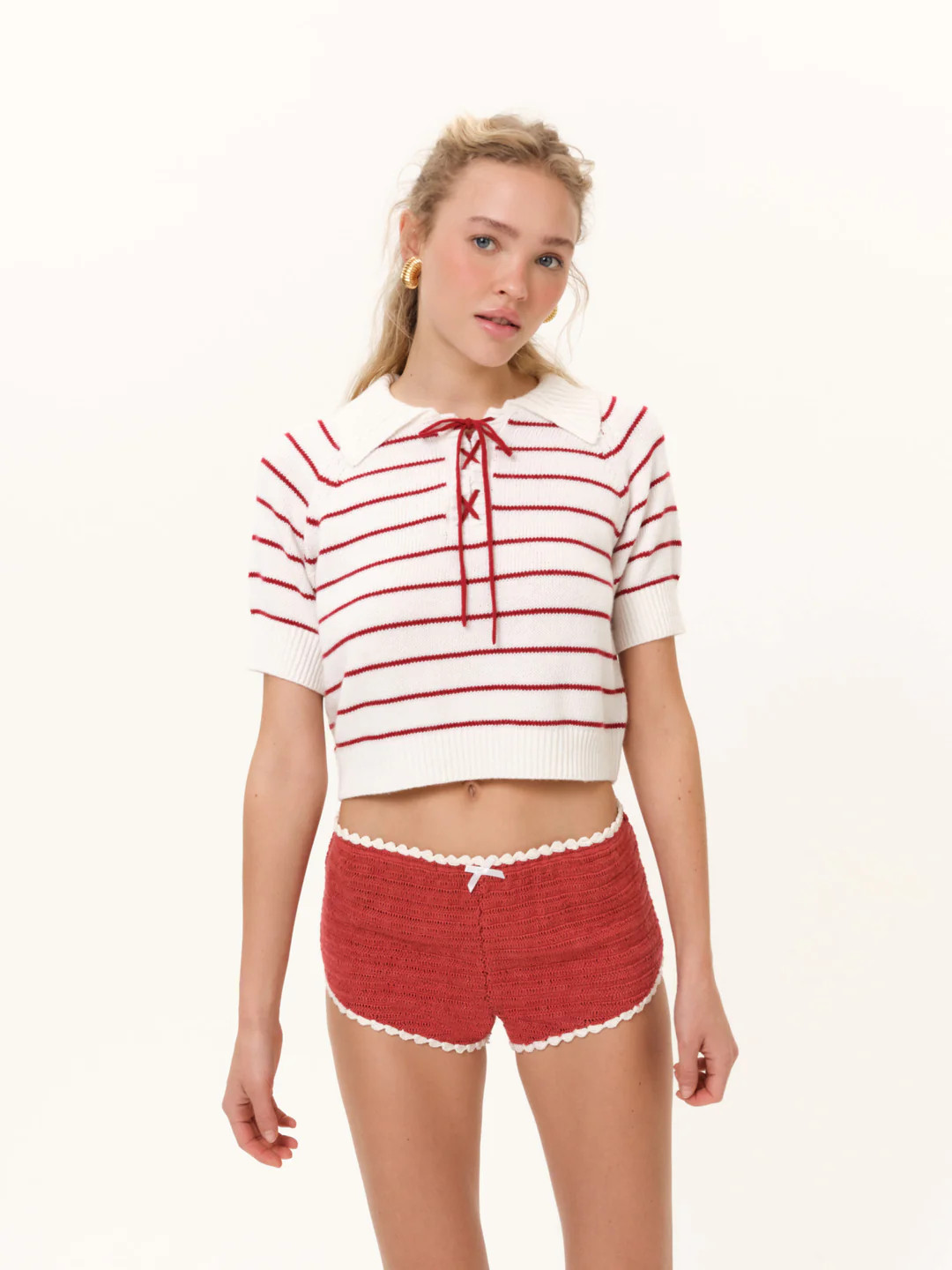 Betsy Striped Polo Tee | For Love & Lemons