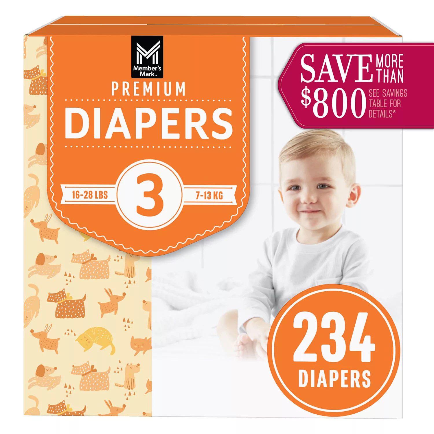 Member's Mark Premium Baby Diapers, Sizes: Newborn - 7 | Sam's Club