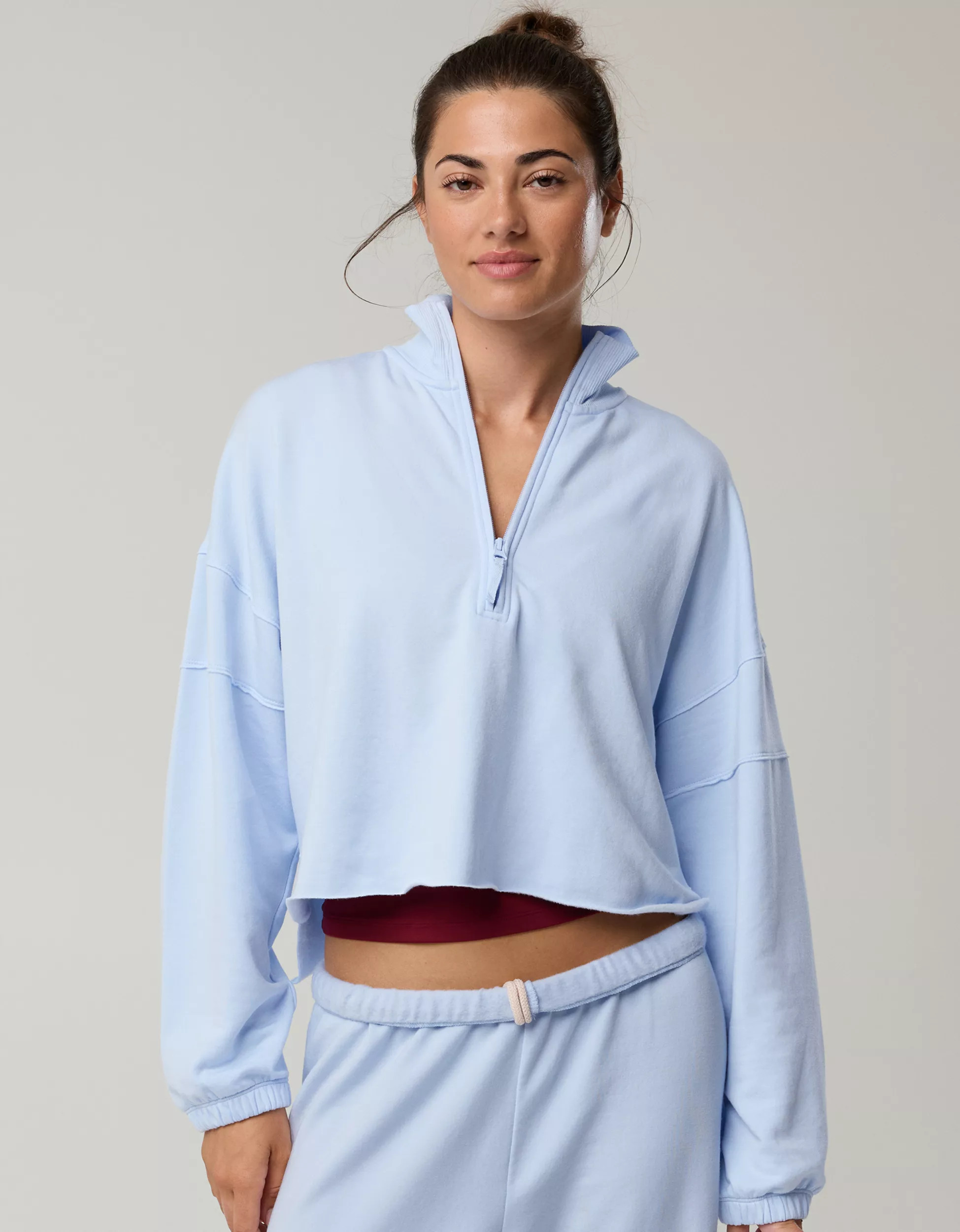 OFFLINE By Aerie OTT Seamed Quarter Zip Sweatshirt | Aerie