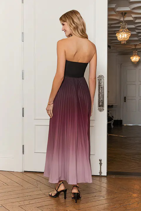 Red Ombre Strapless Maxi Dress | Elegance | Cupshe | Cupshe US