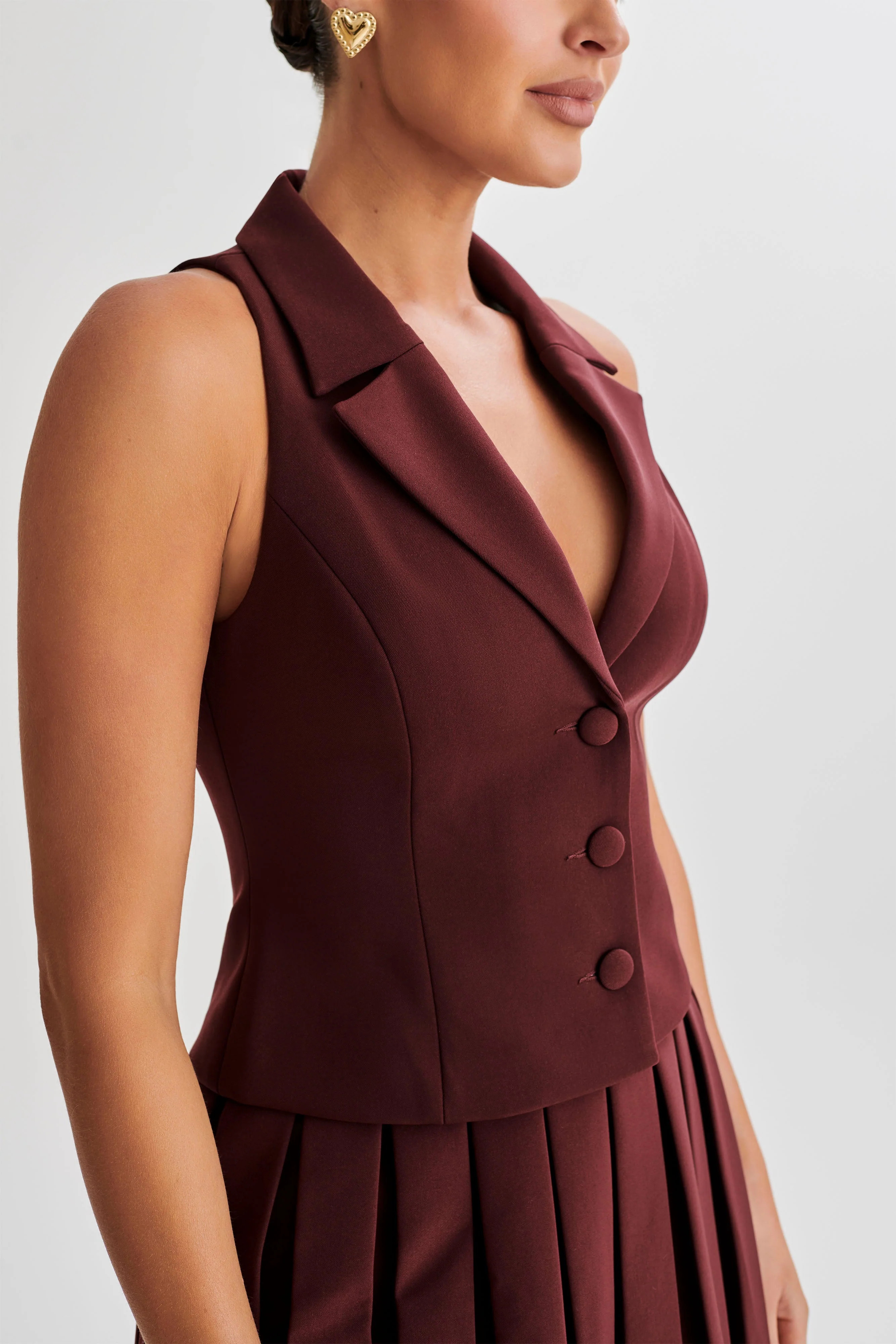 Mura Suiting Vest - Plum | MESHKI US