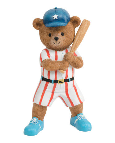Baseball Uniform Bear Figurine | TJ Maxx