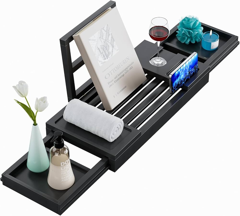 Yirilan Bamboo Bathtub Tray, Expandable Bathroom Tray, Waterproof Tray Caddy, Perfect Bath Caddy ... | Amazon (US)