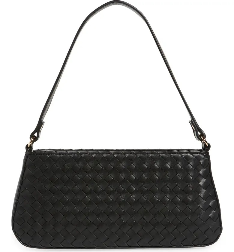 Woven Vegan Leather Baguette Shoulder Bag | Nordstrom