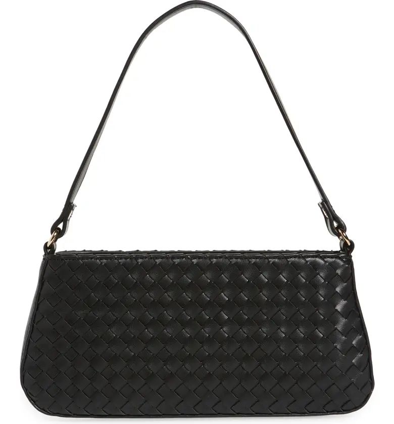 Woven Vegan Leather Baguette Shoulder Bag | Nordstrom