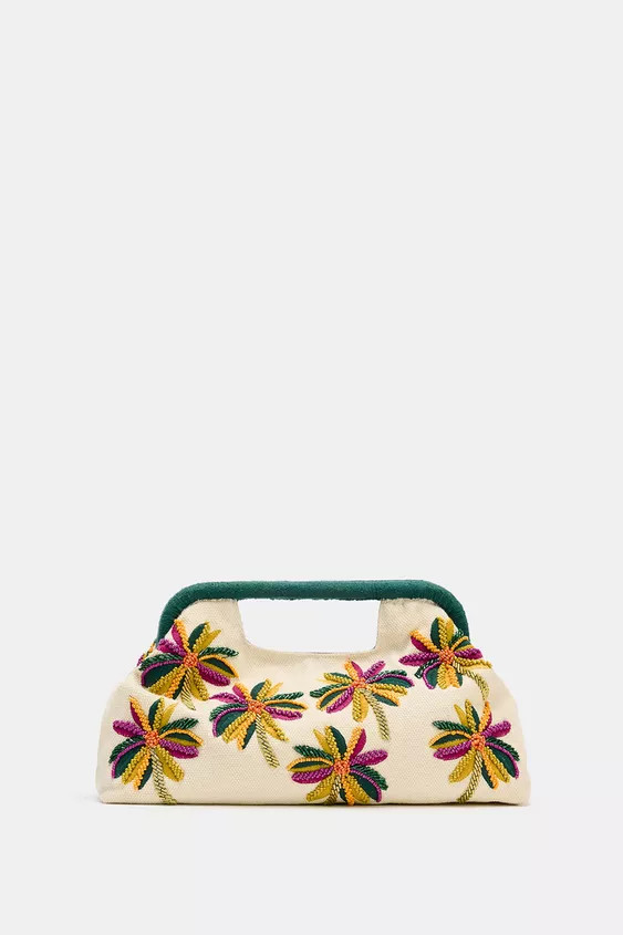 BEADED PRINT POUCH BAG | Zara UK