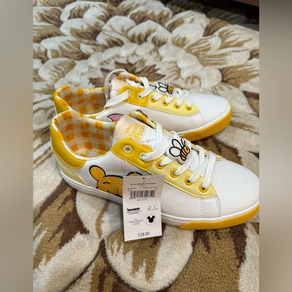 Disney Women's White and Yellow Sneakers | Poshmark