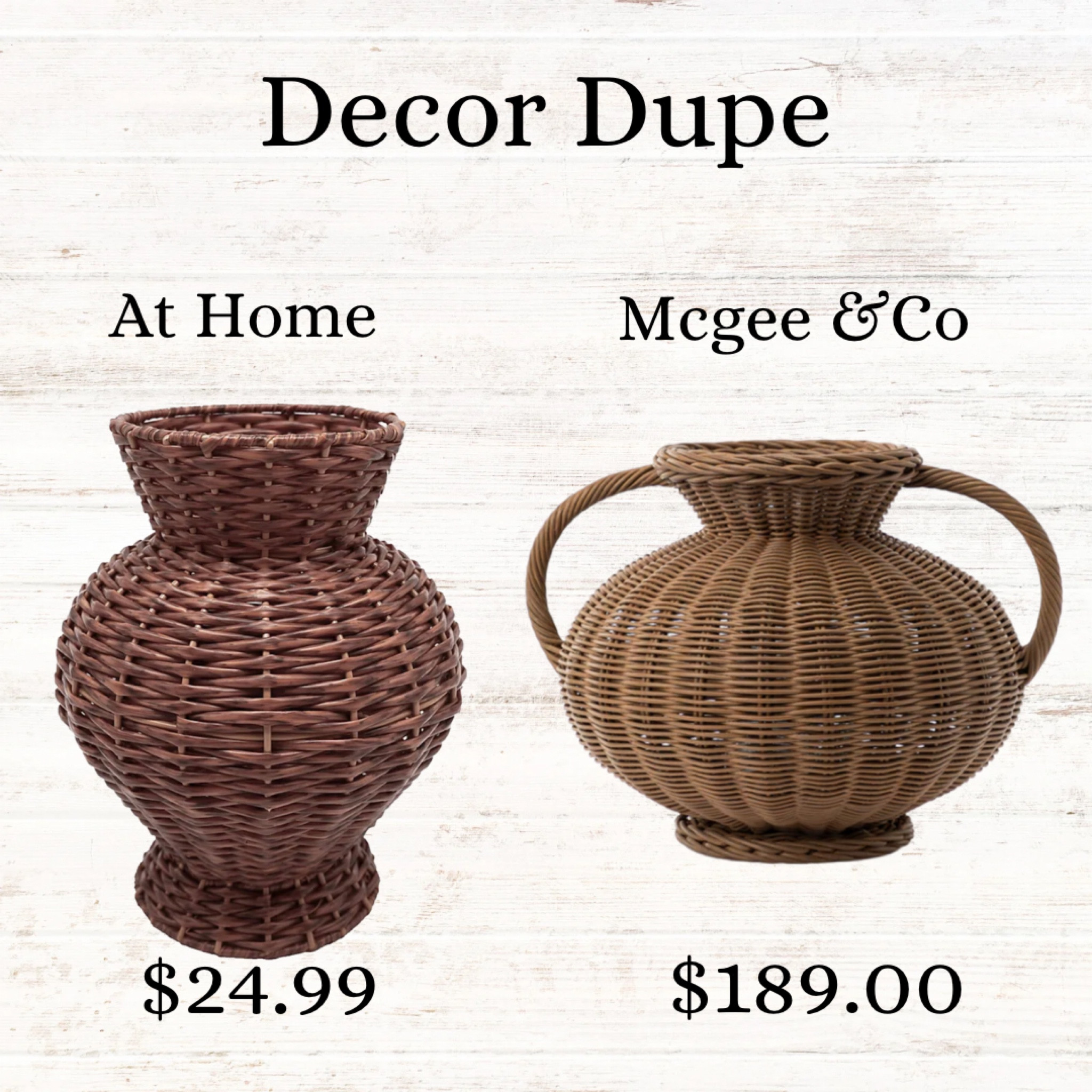 Great find at At Home for a Rattan Vase dupe at only $24.99 vs the Mcgee & Co vase at $189.00! #fallfind #falldecor #decordupe

#LTKhome #LTKFind #LTKunder50