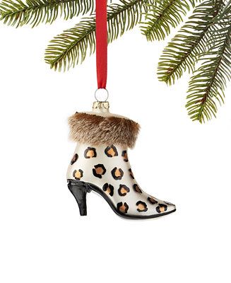 Holiday Lane Fashion Week Glass Leopard Bootie Ornament, Created for Macy's & Reviews - Shop All ... | Macys (US)