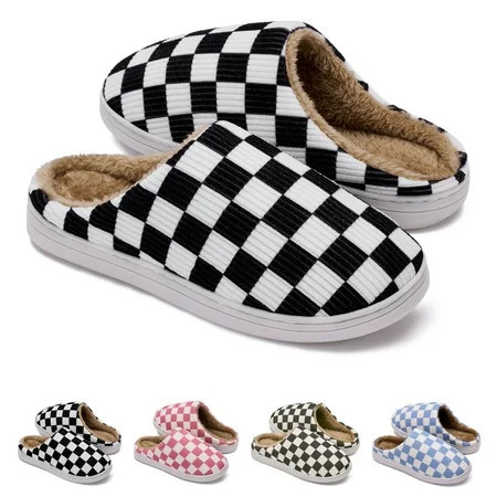 Slippers for Women with Faux Fur Halloween Slippers for Women Indoor and Outdoor Home Slippers for Men with Anti Slip Sole | Walmart (US)