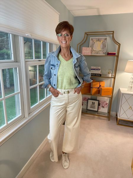OOTD in a bright and soft green short sleeve sweater with off white jeans and a denim jacket.

Hi I’m Suzanne from A Tall Drink of Style - I am 6’1”. I have a 36” inseam. I wear a medium in most tops, an 8 or a 10 in most bottoms, an 8 in most dresses, and a size 9 shoe. 

Over 50 fashion, tall fashion, workwear, everyday, timeless, Classic Outfits

fashion for women over 50, tall fashion, smart casual, work outfit, workwear, timeless classic outfits, timeless classic style, classic fashion, jeans, date night outfit, dress, spring outfit, jumpsuit, wedding guest dress, white dress, sandals

#LTKOver40 #LTKStyleTip #LTKFindsUnder100