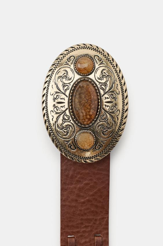 Zara - 100% Leather Sash Belt With Pockets - Women - Chocolate - Women | Zara US