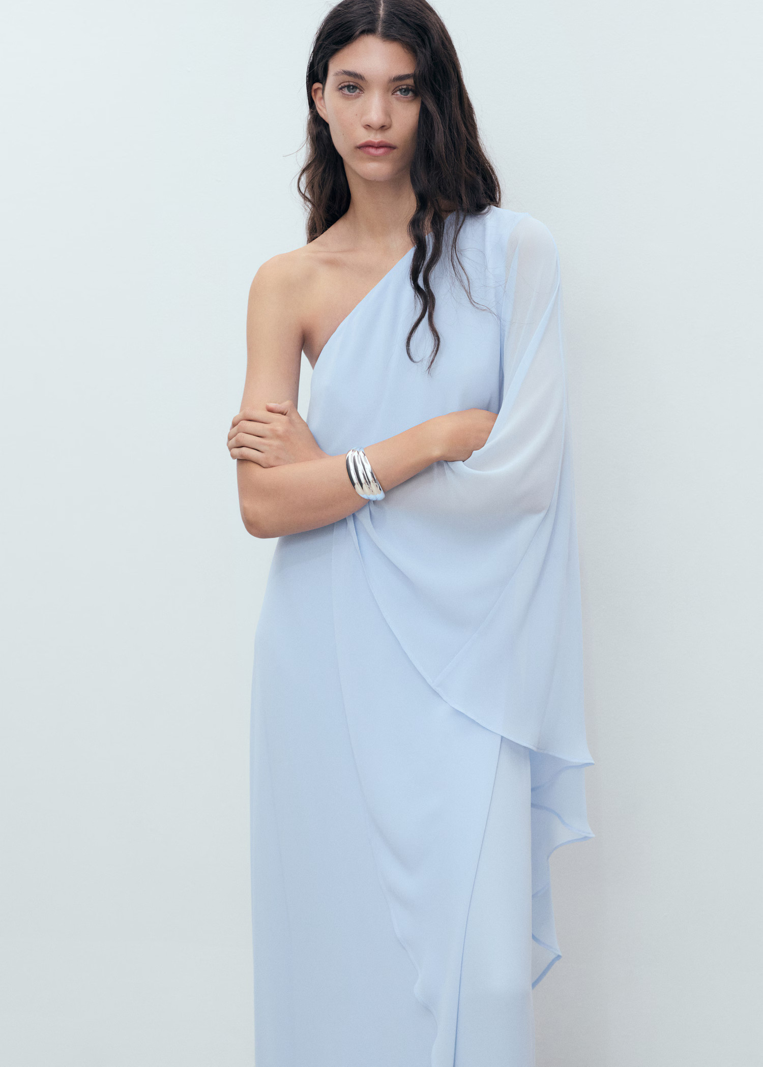 Asymmetrical double-layer dress - Women | MANGO United Kingdom | MANGO (UK)