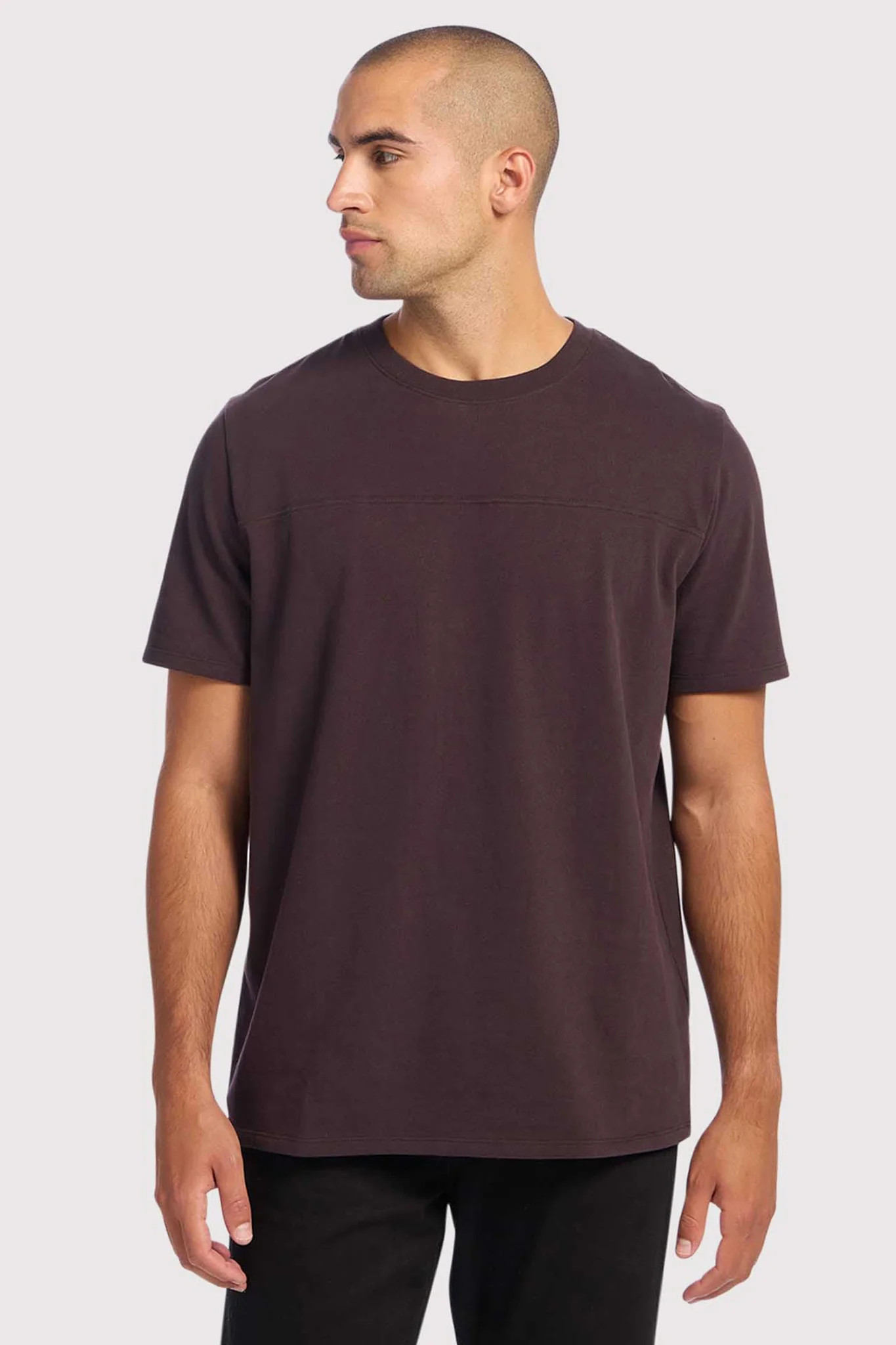 Men's Steady Seamed Tee | Eggplant | nuuds