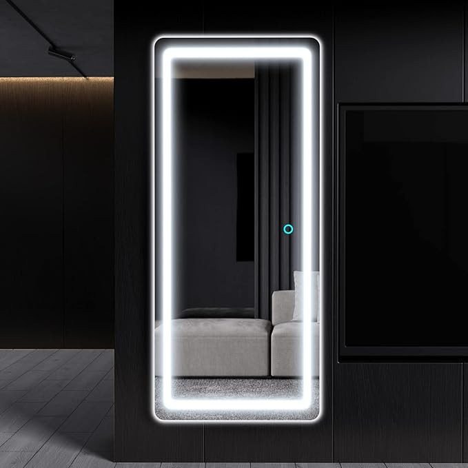 LVZORY 65"x22" Full Length Floor Mirror Dimming Lights Bedroom Tall Full-Size Body Mirror Lighted... | Amazon (US)