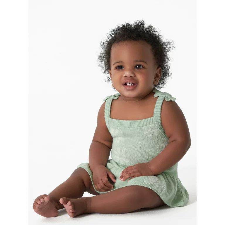 Modern Moments by Gerber Baby Girl Jacquard Knit Romper, Sizes 0/3M-24M - Walmart.com | Walmart (US)