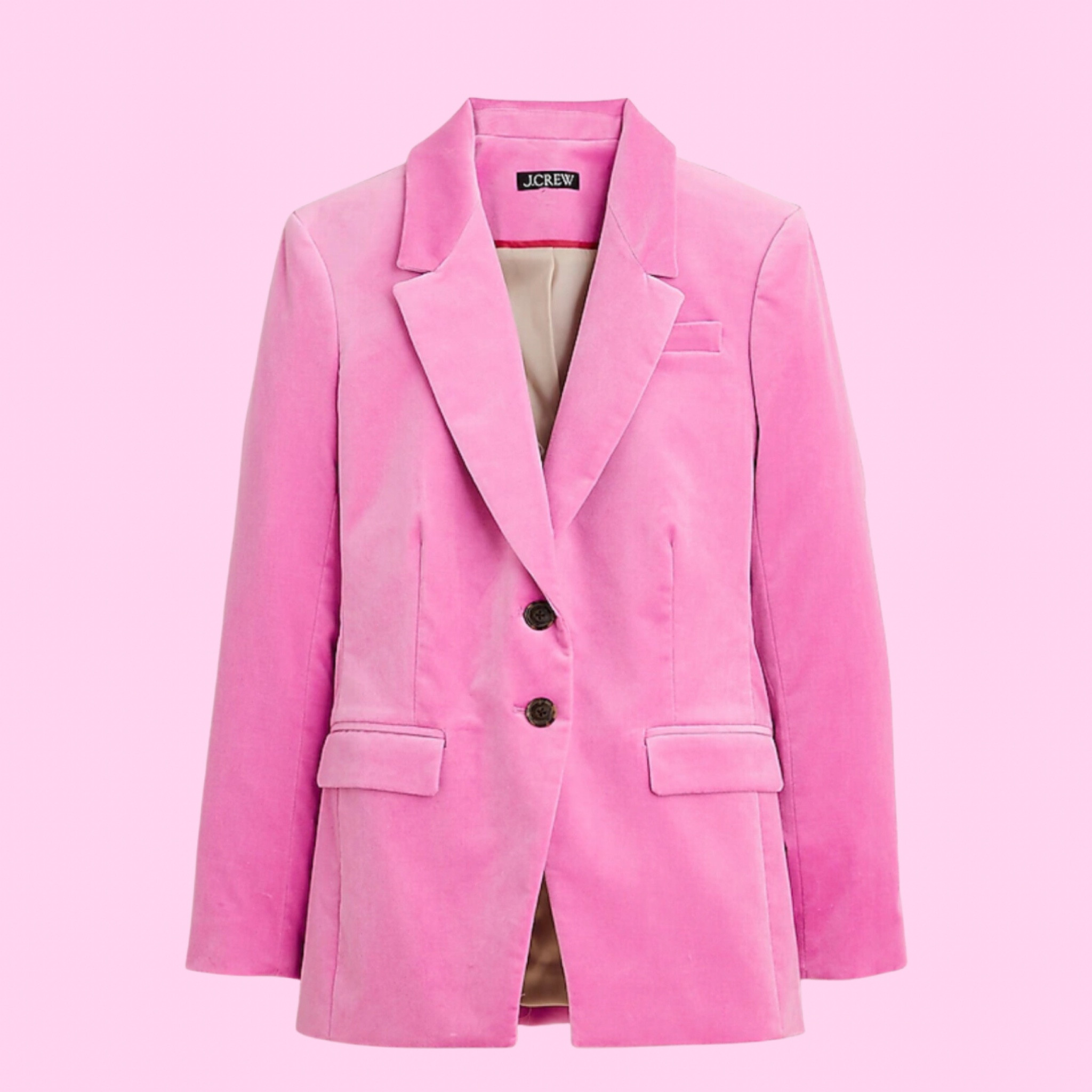 Nipped-in blazer in stretch velvet.  Also available in blue and black. 