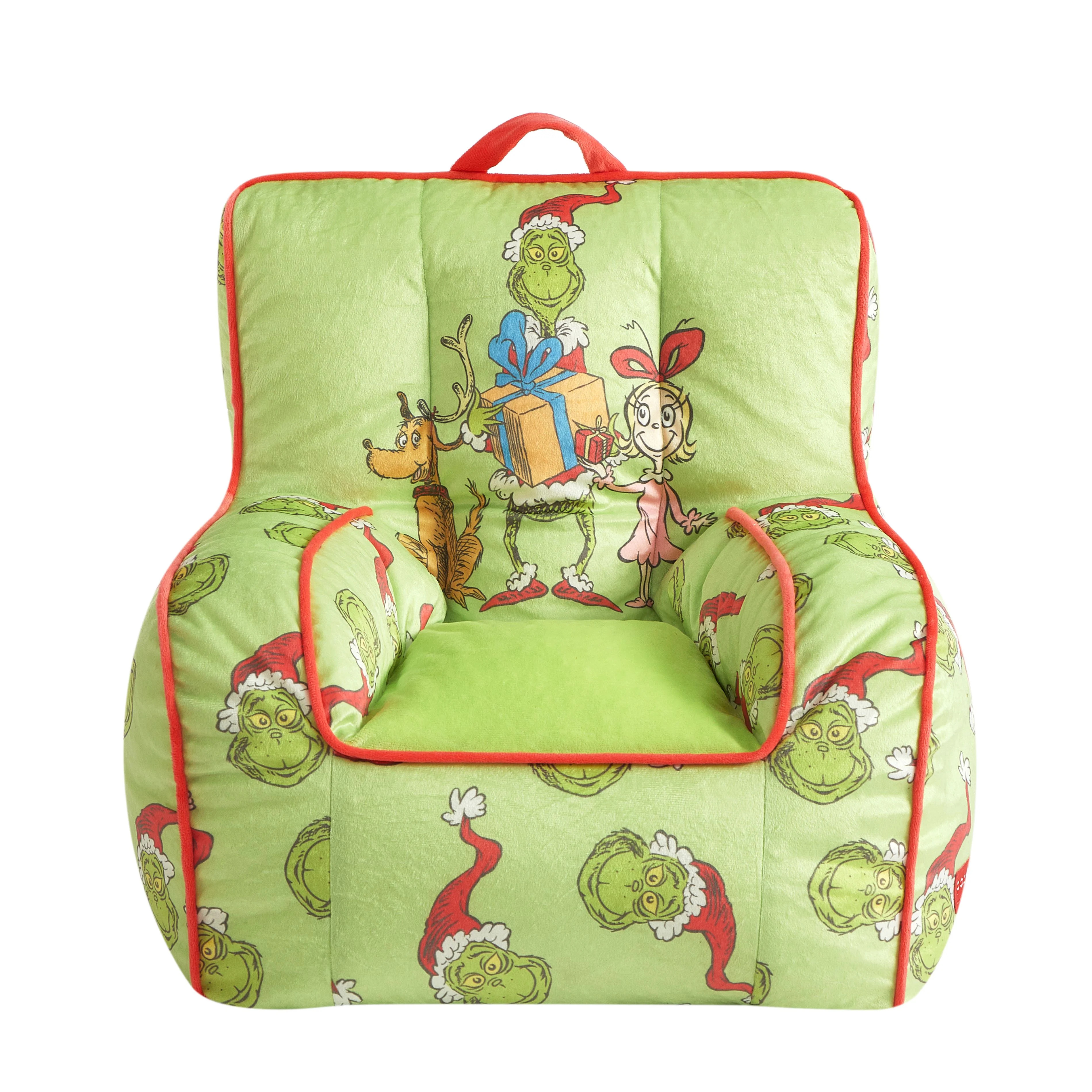 Grinch 18" Toddler Square Beanbag Chair, Green | Walmart (US)