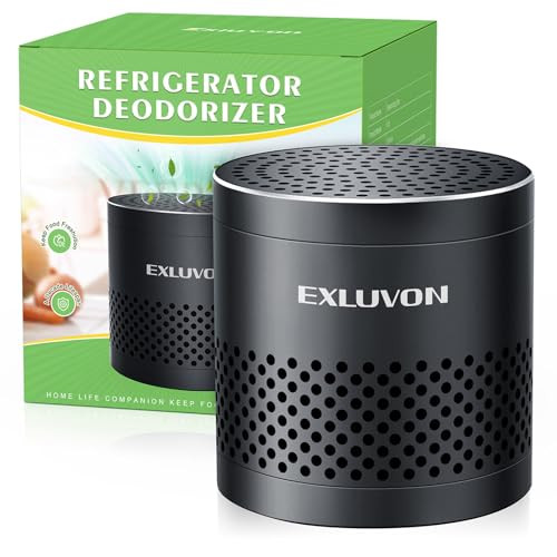 Exluvon Refrigerator Deodorizer, Fridge Odor Eliminator Lasts for 10 Years, Household Essentials Travel Size Air Purifiers, More Effective Than Baking Soda and Bamboo Charcoal Air Purifying Bag, Black | Amazon (US)