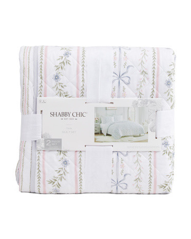Reversible Floral And Bows Quilt Set | TJ Maxx