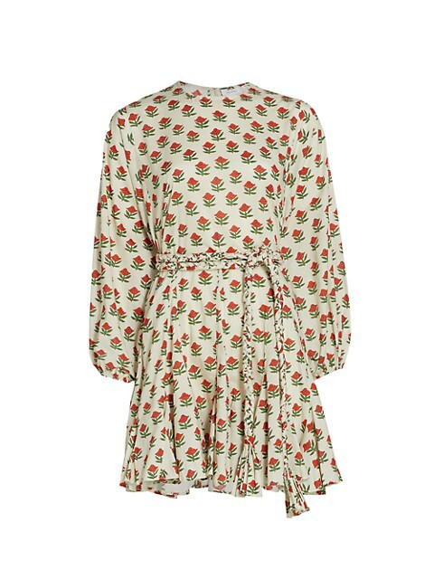 RHODE Ella Floral Belted Minidress | Saks Fifth Avenue