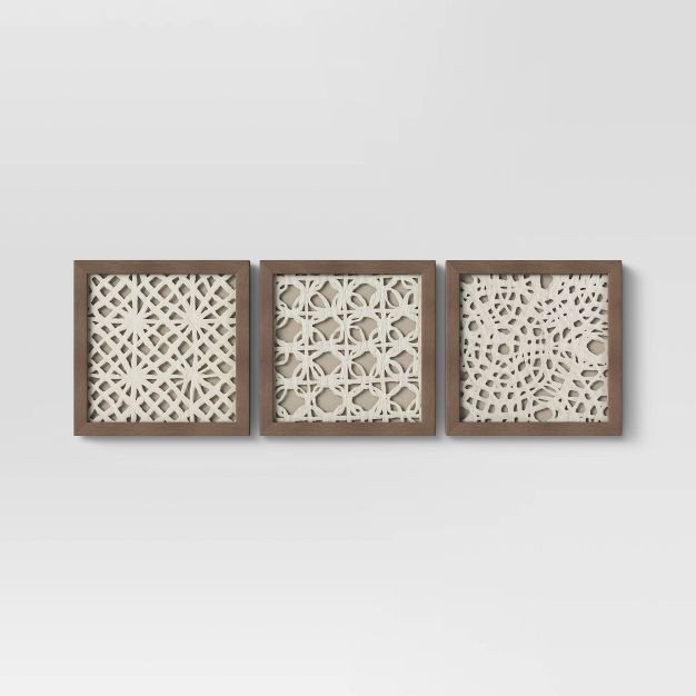 (Set Of 3) 10" x 10" Rice Paper Shadow Box - Threshold™ | Target