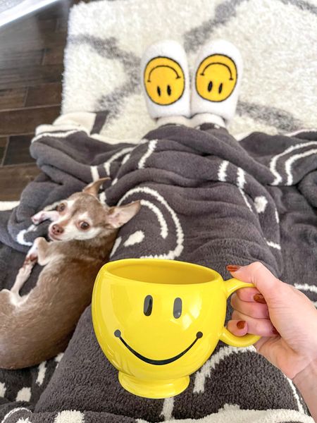Smiles and cuddles! 

Throw blanket, smiley face, coffee cup, slippers



#LTKhome #LTKunder50 #LTKstyletip