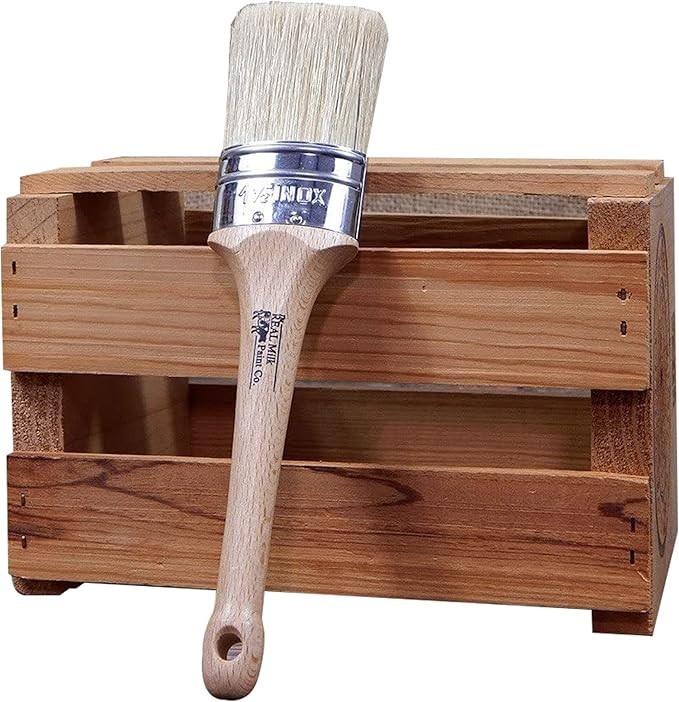 Real Milk Paint, Round and Oval Bristle Paint Brushes with Wood Handle, Use to apply Milk Paint, ... | Amazon (US)