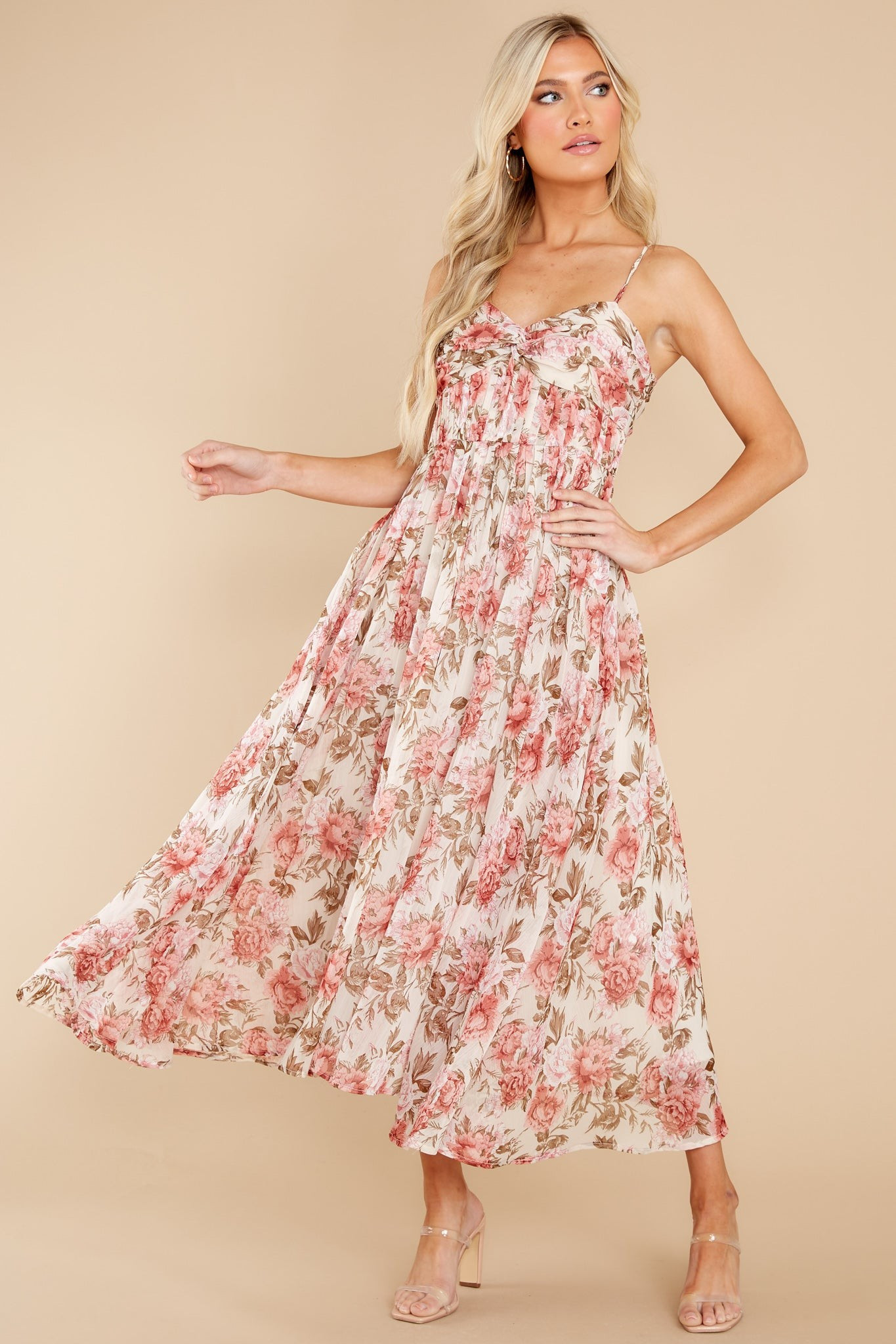 Darling Discovery Pink Floral Print Maxi Dress | Red Dress 