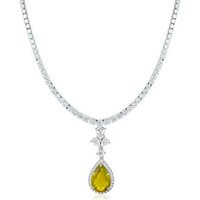 5.0 Ct Pear Cut Yellow Citrine & Diamond Tennis Necklaces, Citrine & Necklace, 925 Sterling Silver N | Etsy (US)