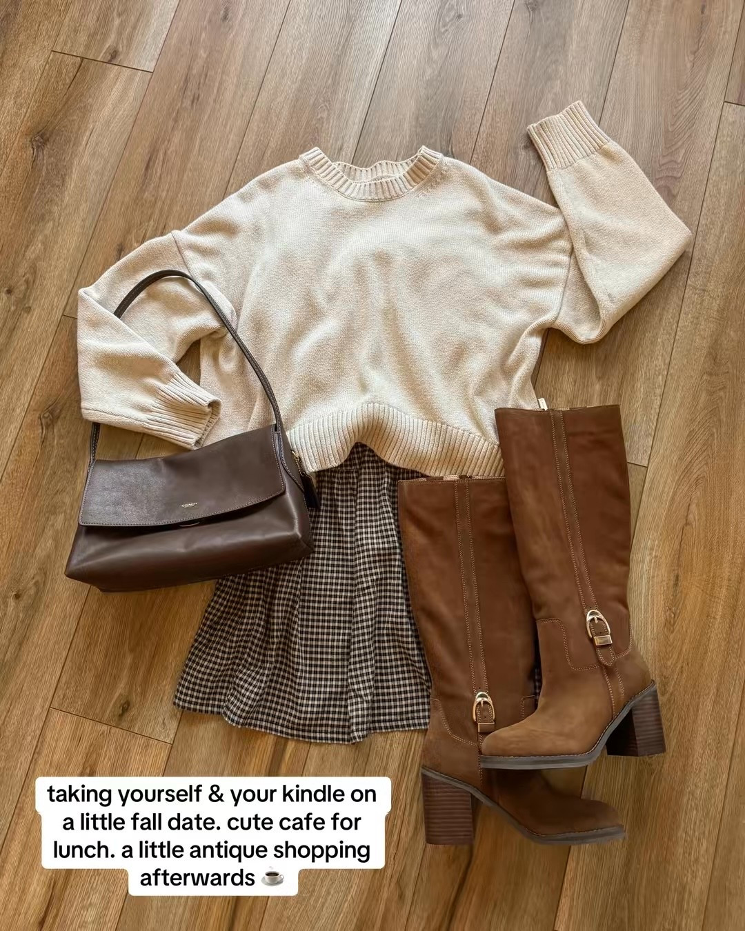 old navy gingham dress. oversized sweater. knee high boots. fall outfits.

#LTKSeasonal #LTKSaleAlert #LTKootd