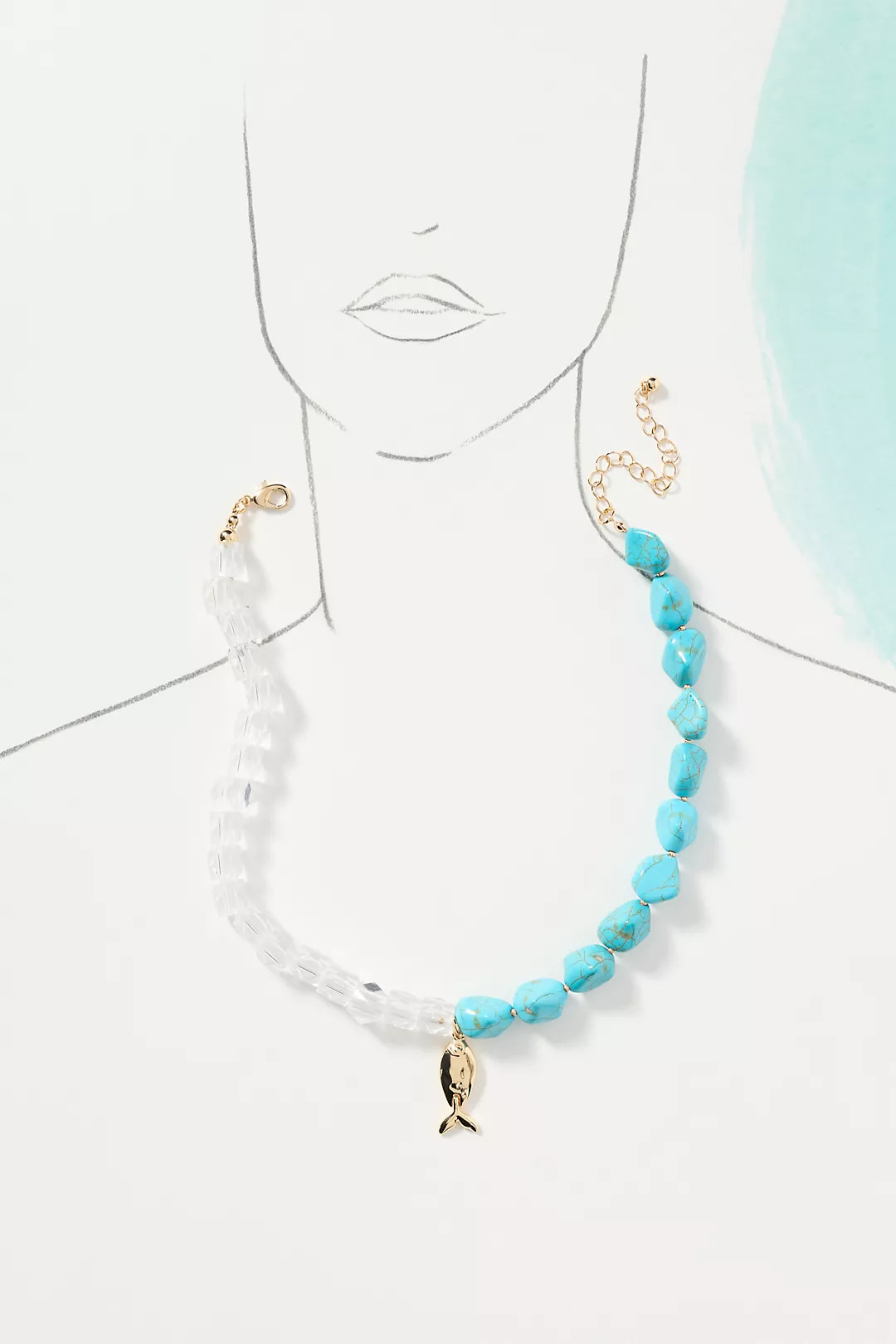 Beaded Fish Icon Necklace | Anthropologie (US)
