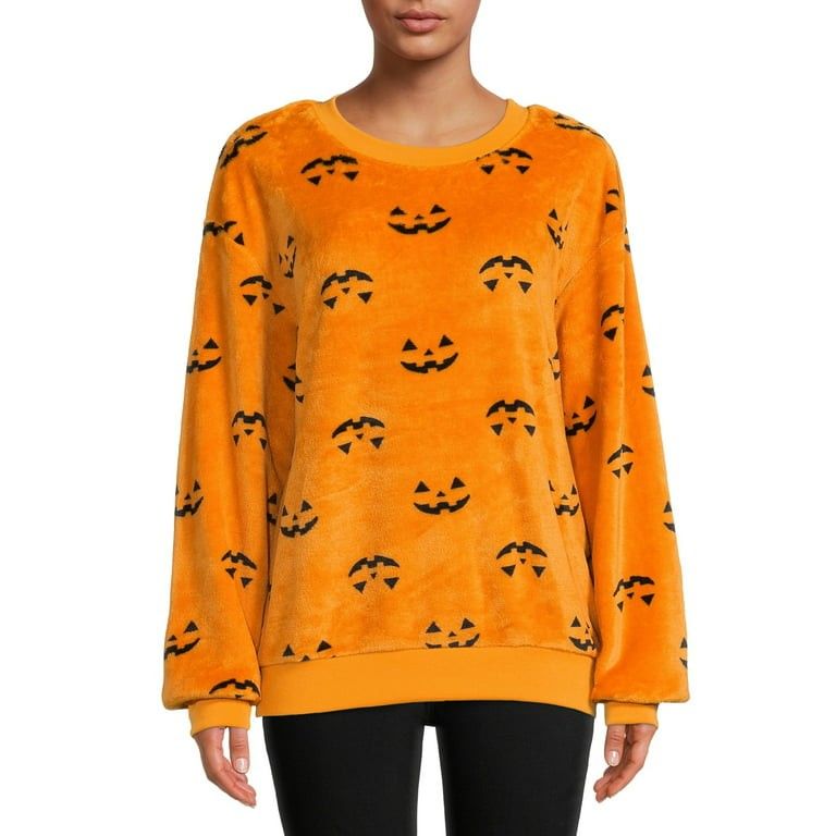 Jack O' Pattern Women's Plush Fleece Pullover Top - Walmart.com | Walmart (US)