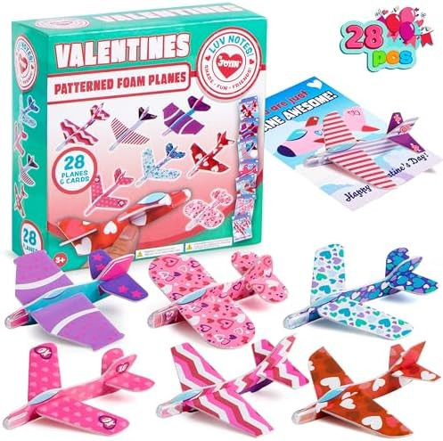 JOYIN 28 Valentine's Day Foam Airplanes for Kids, Greeting Cards with Punchline for Kids School C... | Amazon (US)